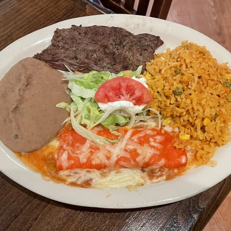 Steak Tampiquena and Enchilada.